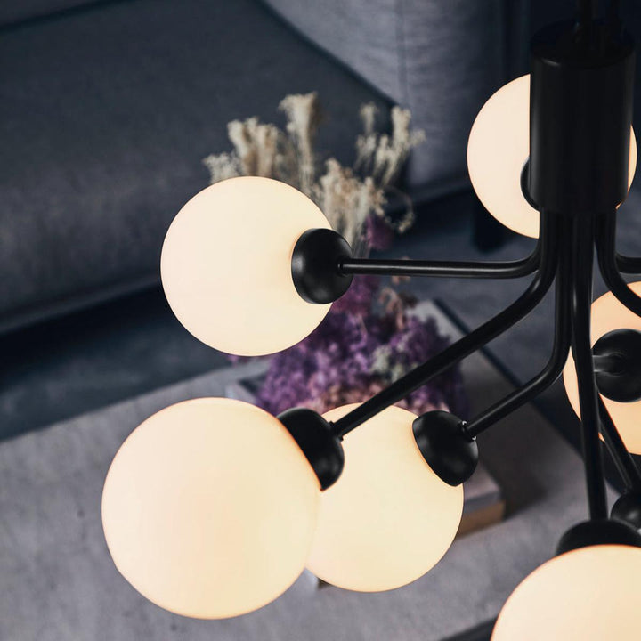 Nuura Apiales 9 satin svart/opal-Takpendler-Nuura-Svart / Opal-Nua__2051003-Lightup.no