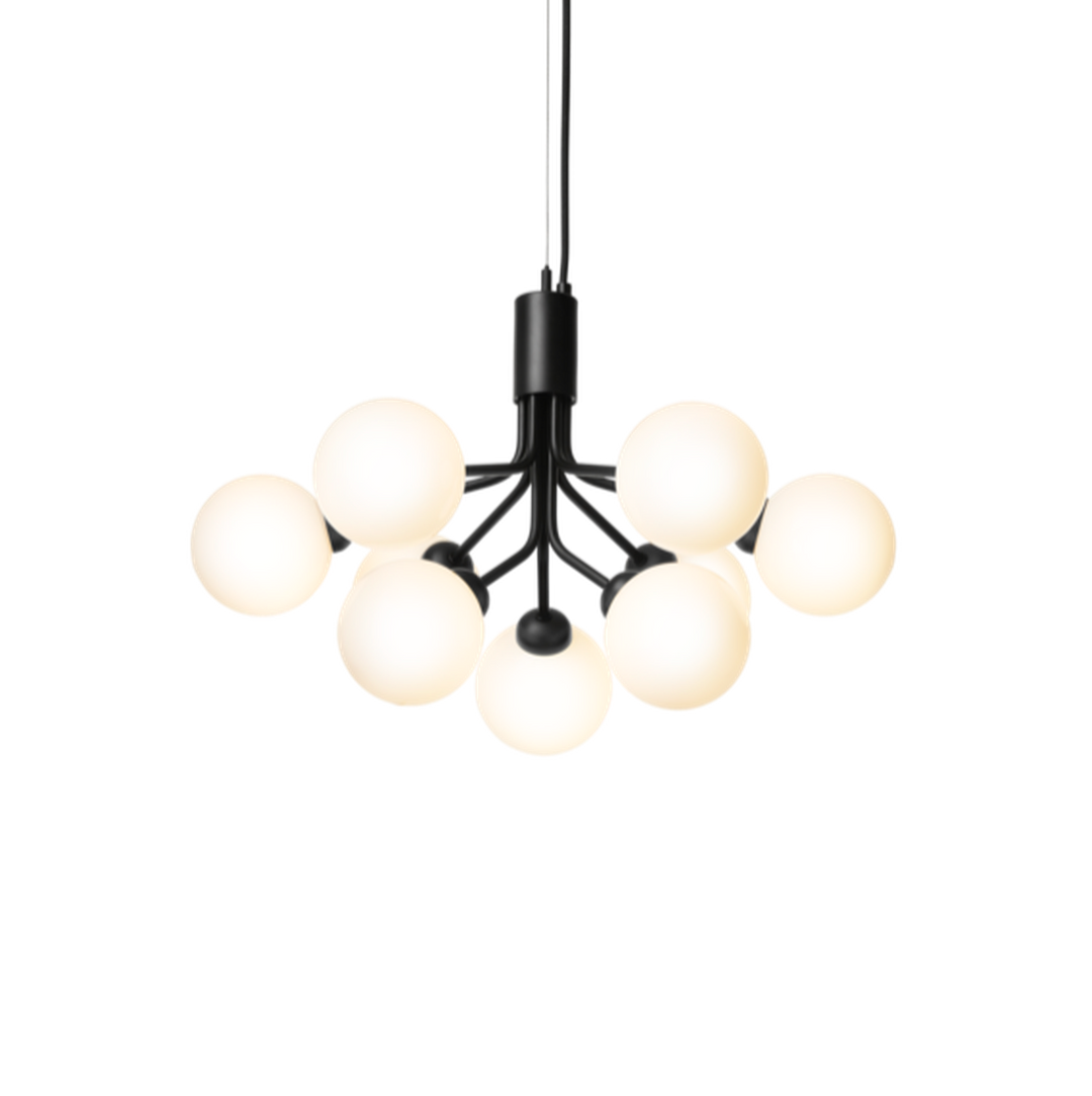 Nuura Apiales 9 satin svart/opal-Takpendler-Nuura-Svart / Opal-Nua__2051003-Lightup.no