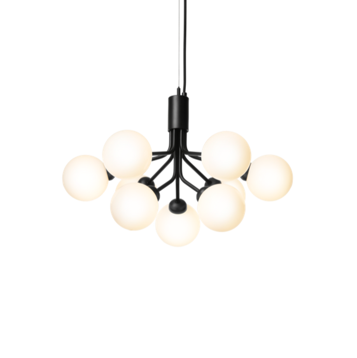 Nuura Apiales 9 satin svart/opal-Takpendler-Nuura-Svart / Opal-Nua__2051003-Lightup.no