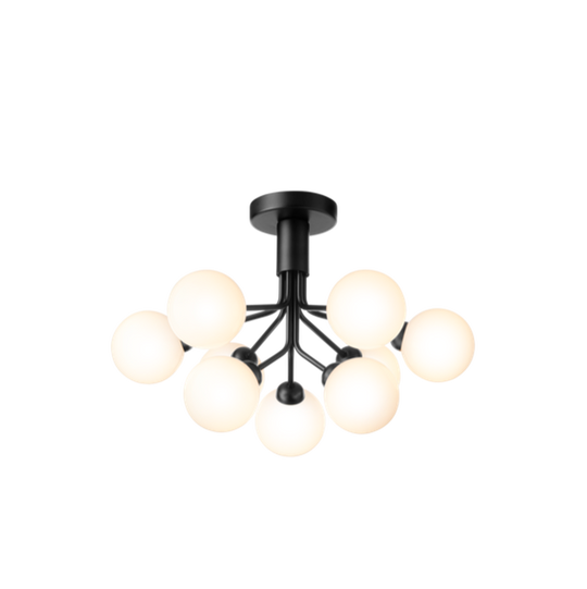 Nuura Apiales 9 taklampe satin svart/opal-Taklamper-Nuura-Svart / Opal-Nua__2059003-Lightup.no