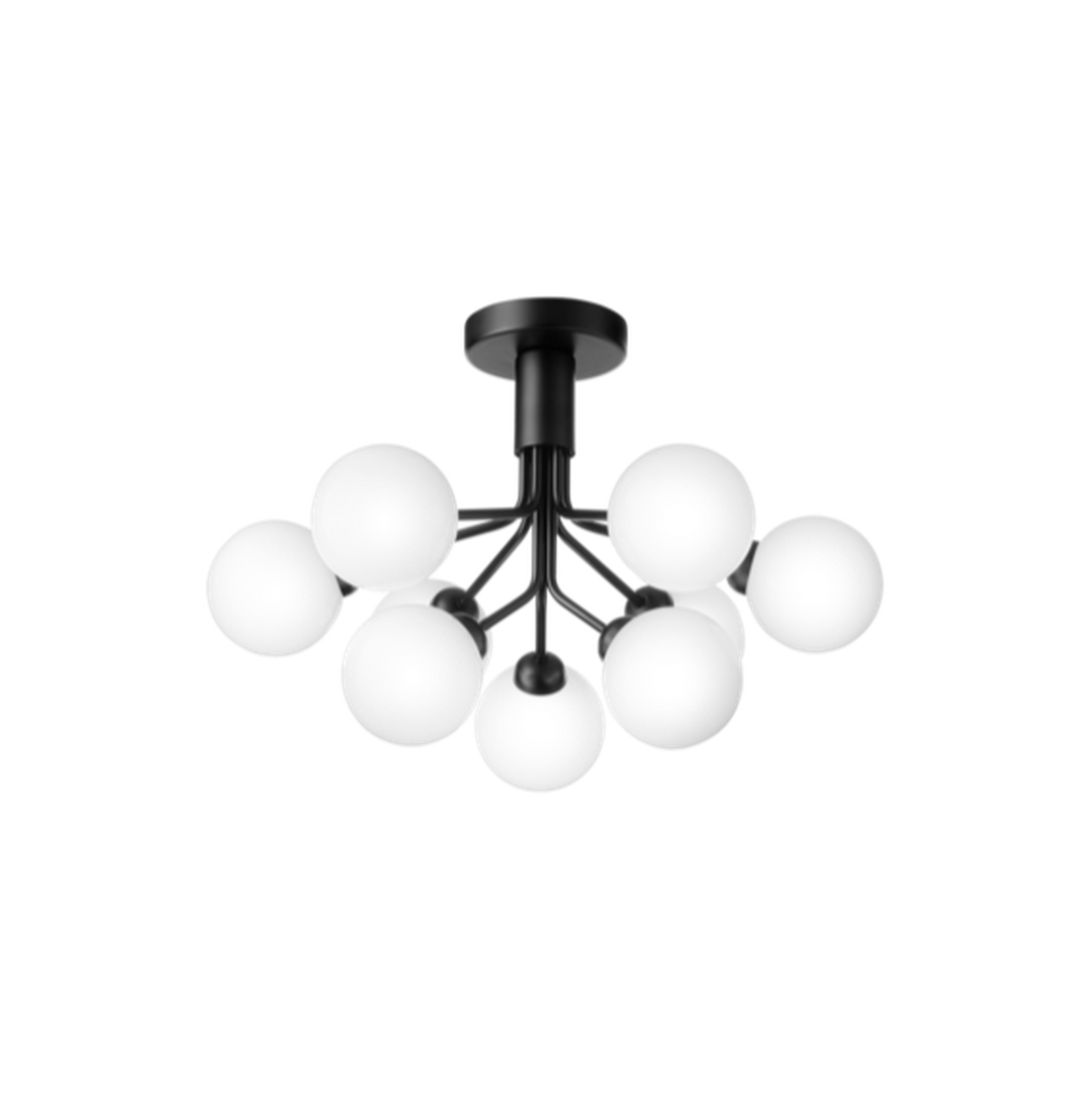 Nuura Apiales 9 taklampe satin svart/opal-Taklamper-Nuura-Svart / Opal-Nua__2059003-Lightup.no