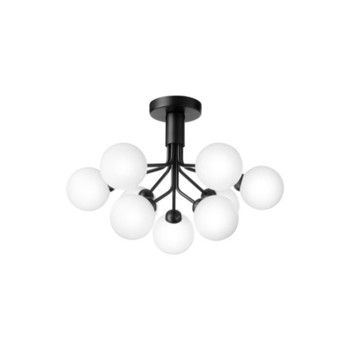 Nuura Apiales 9 taklampe satin svart/opal-Taklamper-Nuura-Svart / Opal-Nua__2059003-Lightup.no