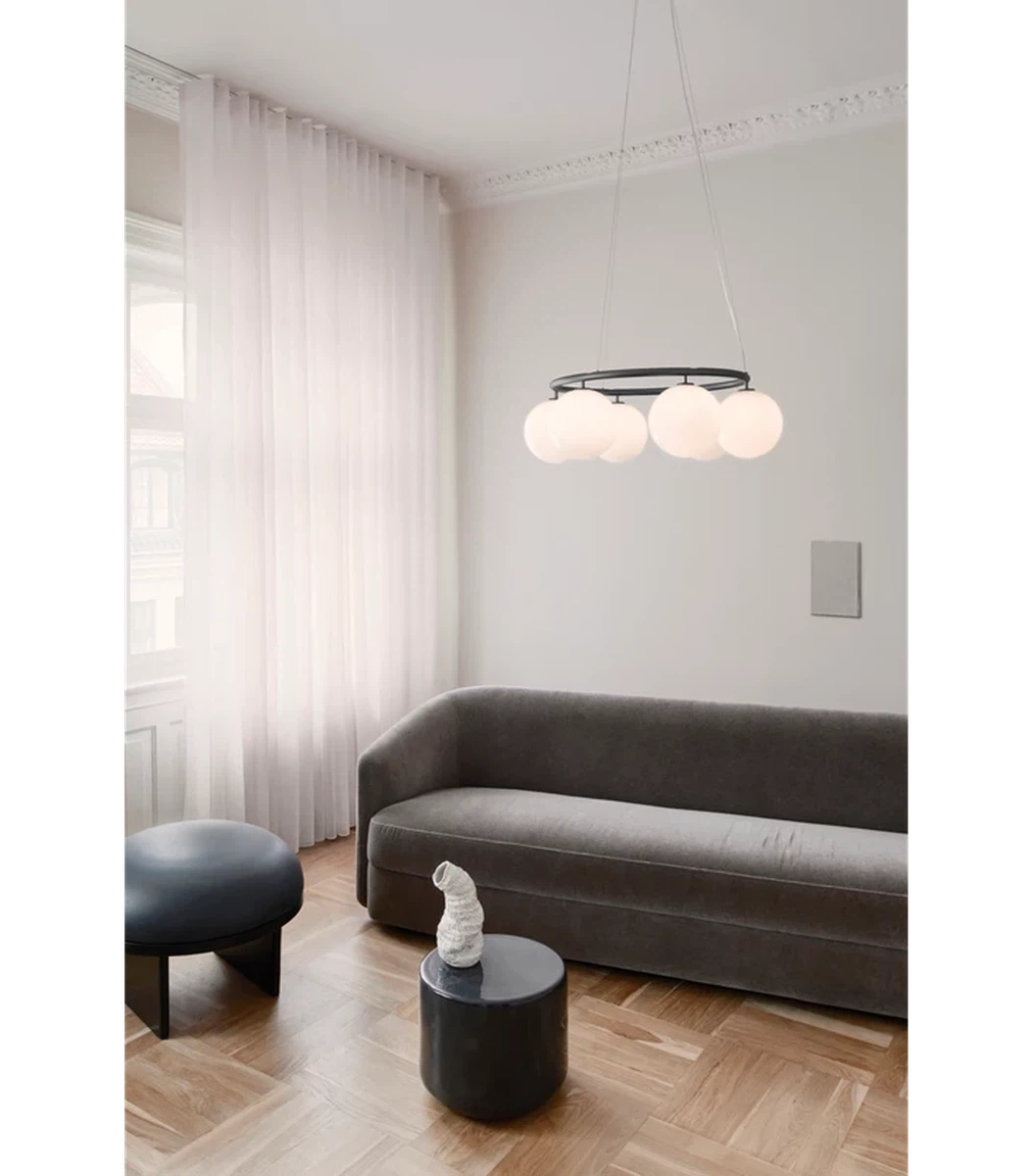 Nuura Miira 6 circular Grå-Takpendler-Nuura-Opalt glass-Nua__2032004-Lightup.no