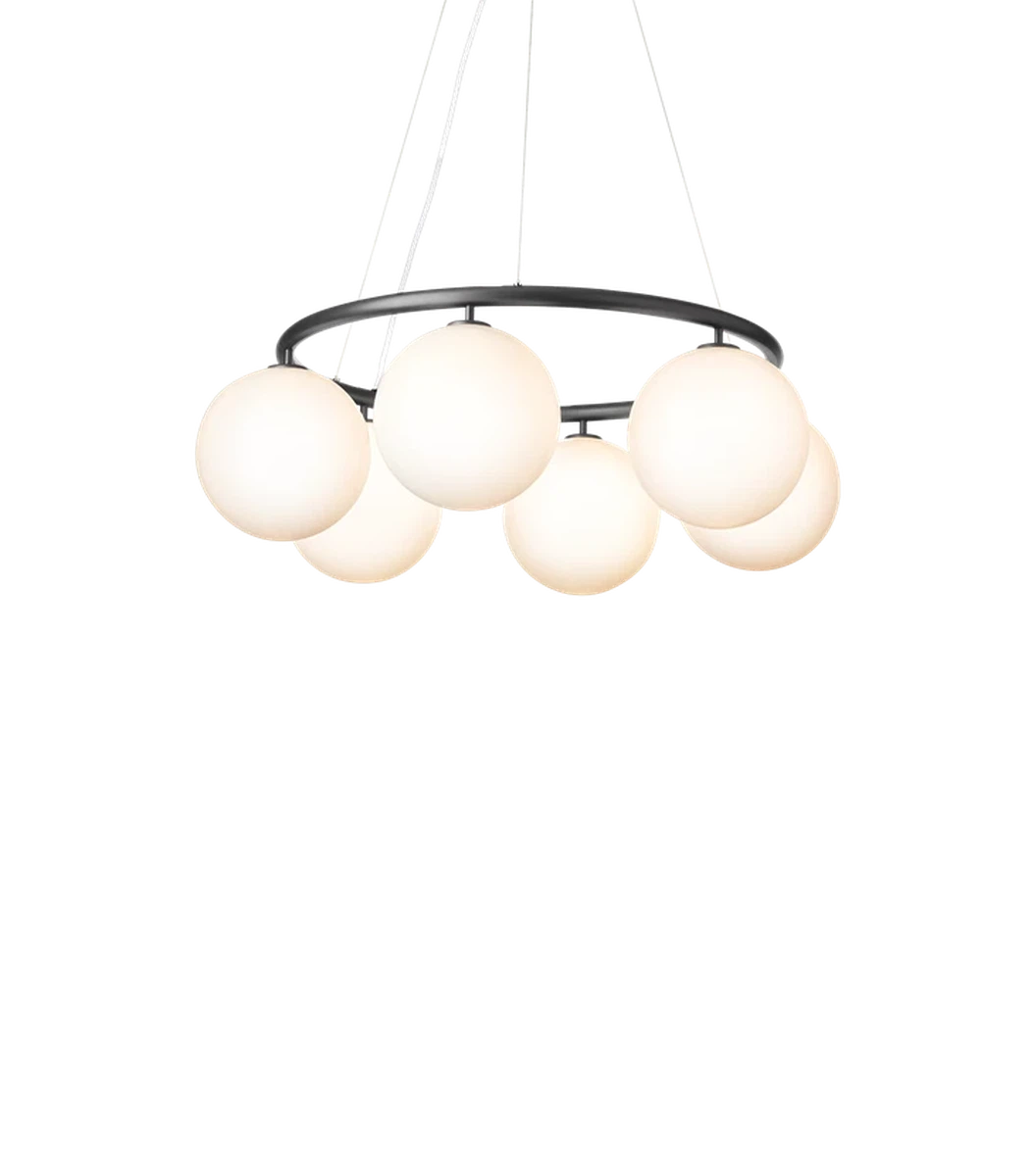 Nuura Miira 6 circular Grå-Takpendler-Nuura-Opalt glass-Nua__2032004-Lightup.no