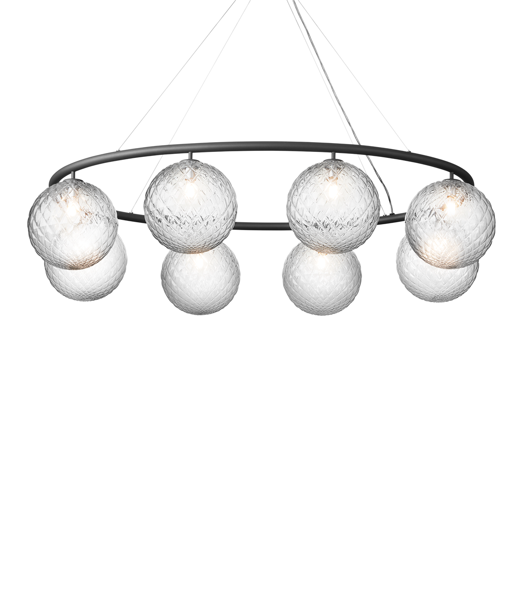 Nuura Miira 8 circular taklampe - Svart-Takpendler-Nuura-Optikk klar-Nua__2032009-Lightup.no