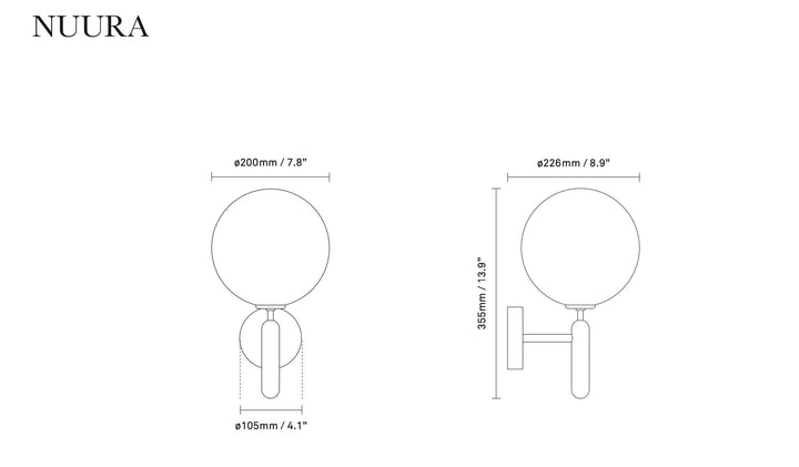 Nuura Miira utendørslampe - svart / optikk-Utebelysning vegg klassisk-Nuura-Svart-Nua__2035005-Lightup.no