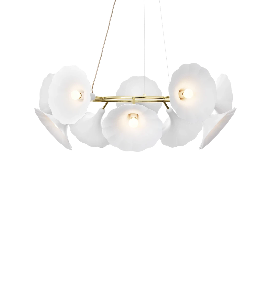 Nuura Petalii 10 taklampe Hvit/messing-Takpendler-Nuura-Hvit / Messing-Nua__2111001-Lightup.no