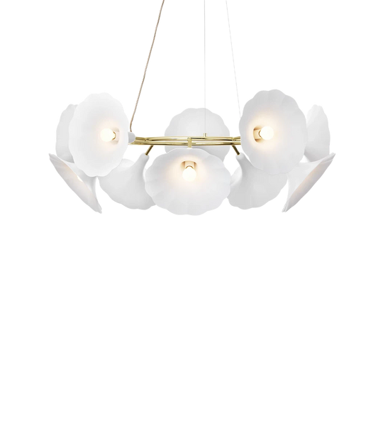 Nuura Petalii 10 taklampe Hvit/messing-Takpendler-Nuura-Hvit / Messing-Nua__2111001-Lightup.no