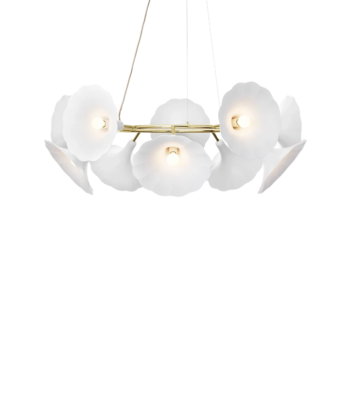 Nuura Petalii 10 taklampe Hvit/messing-Takpendler-Nuura-Hvit / Messing-Nua__2111001-Lightup.no