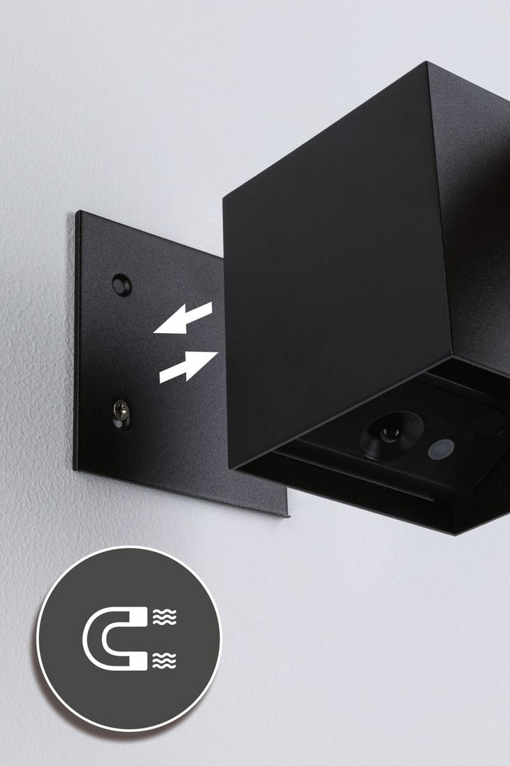 Nyara oppladbar vegglampe opp/ned lys med sensor-Utebelysning vegg opp og ned-Paulmann-Svart-PL-71282-Lightup.no