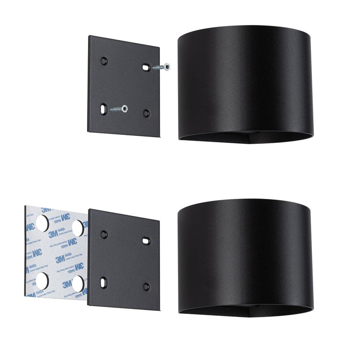 Nyara rund oppladbar vegglampe opp/ned lys med sensor-Utebelysning vegg opp og ned-Paulmann-Svart-PL-71284-Lightup.no