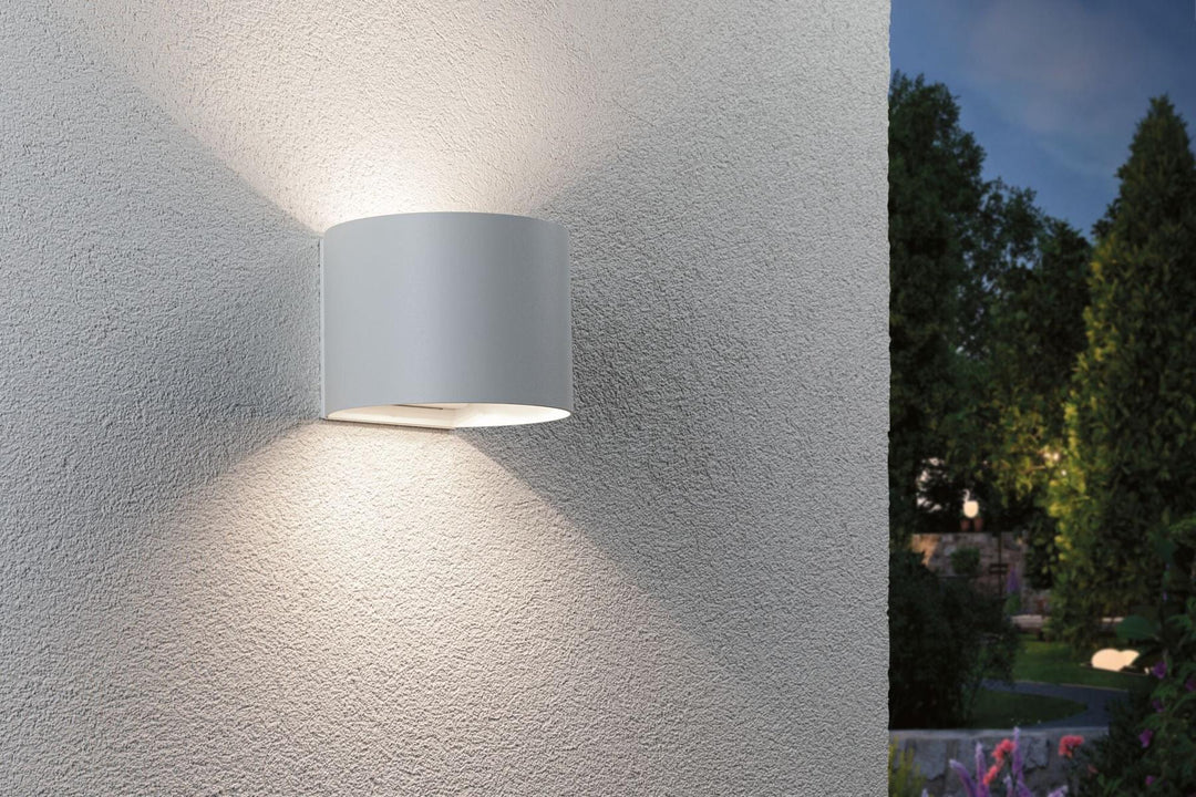 Nyara rund oppladbar vegglampe opp/ned lys med sensor-Utebelysning vegg opp og ned-Paulmann-Svart-PL-71284-Lightup.no