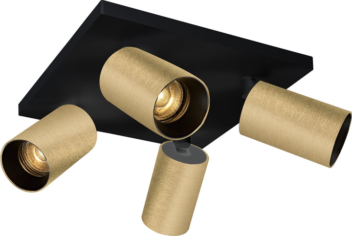 OZ K4 taklampe med 4 spotter - Svart/gull-Taklamper-NorDesign-Svart / Gull-774490405-Lightup.no