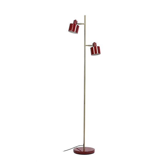 Ocean gulvlampe 2-lys 160 cm-Gulvlamper-Dyberg Larsen-Rød / Messing-DL-9261-Lightup.no