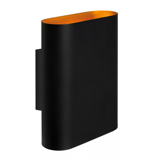 Ovalis vegglampe opp/ned-Vegglamper-Lucide-Svart / Messing-LC12222/02/30-Lightup.no