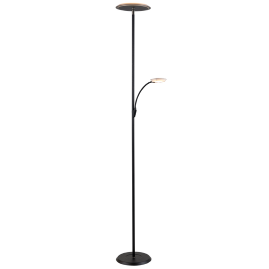 Parma gulvlampe m/lesearm 18+5W 183 cm 3000 Kelvin-Gulvlamper-Ms - belysning-Svart-9400000266-Lightup.no