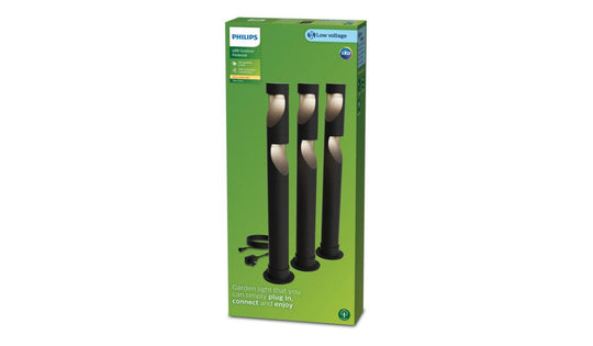 Philips Gardenlink Desi hagelys 2700K 1,5W IP44 3-pakning - 24 Volt-Utebelysning Hagebelysning-Philips-Svart-929004659701-Lightup.no
