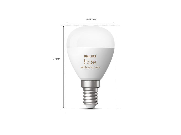 Philips Hue P45 E14 lyspære 5,1W 2200-6500K Hue White Color Ambiance-LED-pære E14 sokkel-Philips Hue-929003573601-Lightup.no