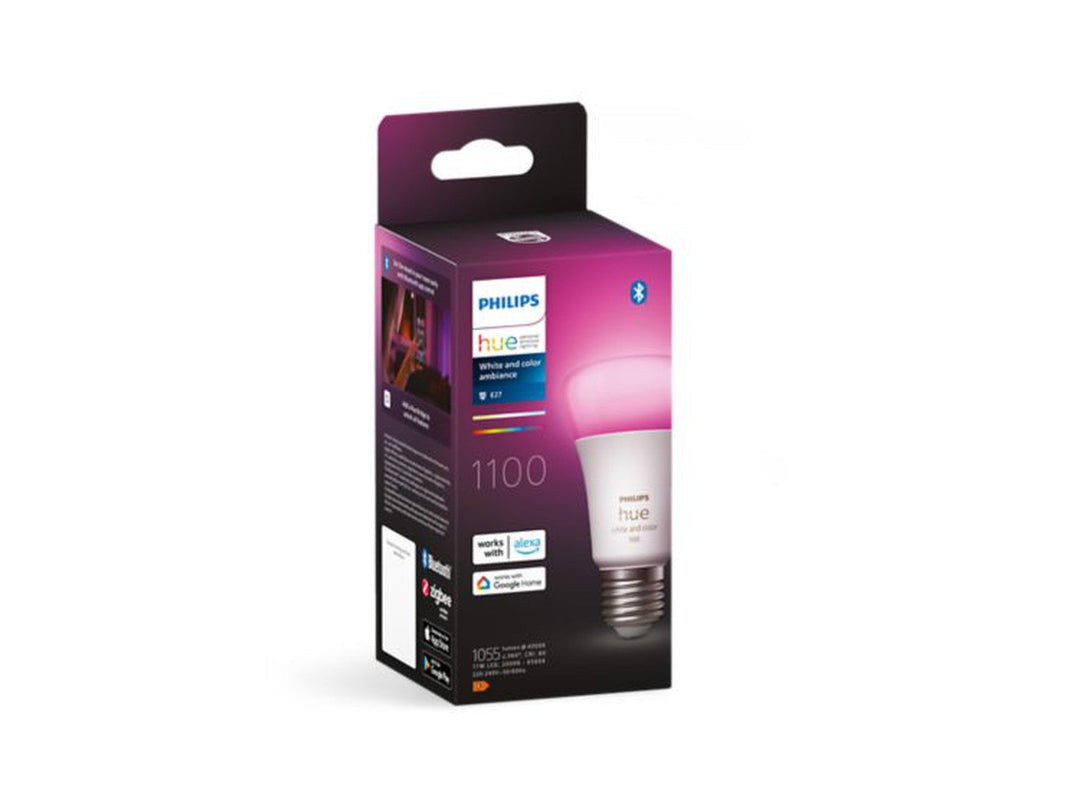 Philips Hue farget LED 9W E27 A60 2200-6500 Kelvin + Farge - 60 mm-Smartpærer E27-Philips Hue-929002468801-Lightup.no