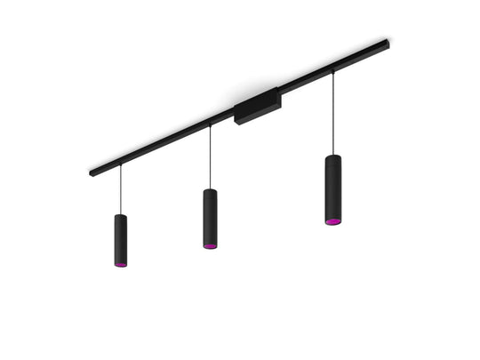 Philips Hue smart Perifo spotskinne 3 pendler 1,5 meter Hue White Color Ambiance-Spotskinner 230V-Philips Hue-Svart-929003117101-Lightup.no
