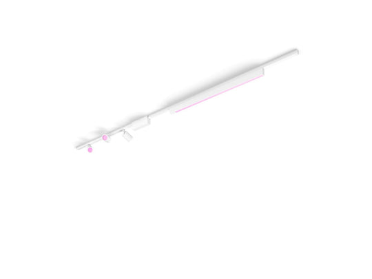 Philips Hue smart Perifo spotskinne 3 spotter og 1 lyslinje 2,5 meter Hue White Color Ambiance-Spotskinner 230V-Philips Hue-Hvit-929003117601-Lightup.no