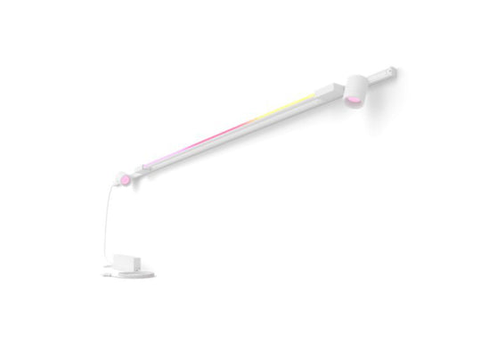 Philips Hue smart Perifo spotskinne for vegg 2 spotter og 1 kompakt lysrør Hue White Color Ambiance-Spotskinner 230V-Philips Hue-Hvit-929003118001-Lightup.no