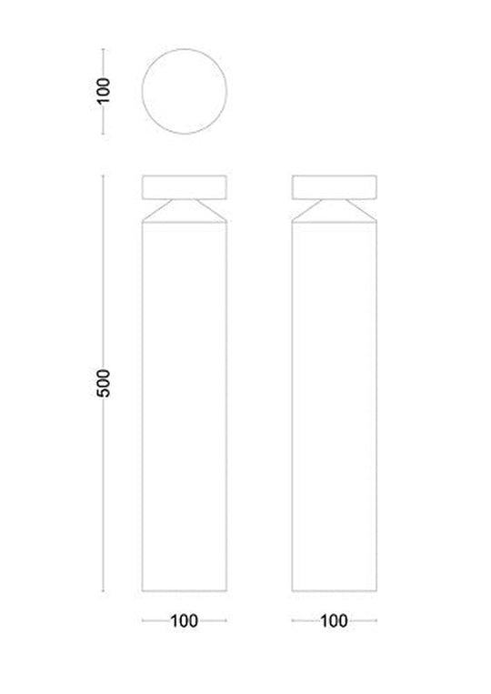 Philips Laven 6W pullert utendørs IP44 2700 Kelvin - 50 cm-Utebelysning pullert-Philips-Svart-929003362601-Lightup.no