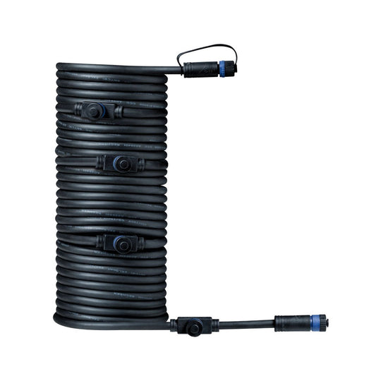 Plug & Shine 10 meter kabel med 5 utganger-Utebelysning Hagebelysning-Paulmann-Svart-Pl-93930-Lightup.no