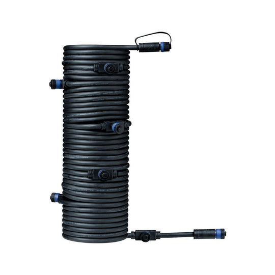 Plug & Shine 15 meter kabel med 7 utganger-Utebelysning Hagebelysning-Paulmann-Svart-Pl-93931-Lightup.no