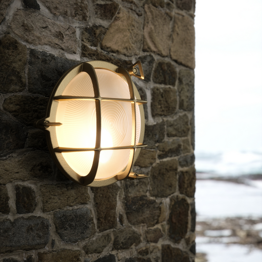 Polperro vegglampe utendørs IP64-Utebelysning vegg veggskjold-Nordlux-Messing-49021035-Lightup.no
