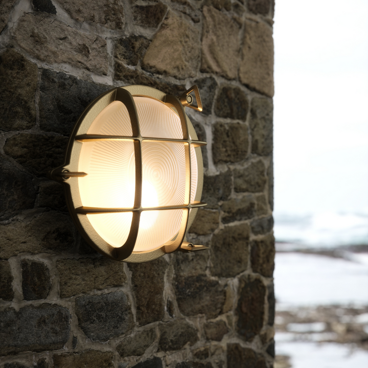 Polperro vegglampe utendørs IP64-Utebelysning vegg veggskjold-Nordlux-Messing-49021035-Lightup.no