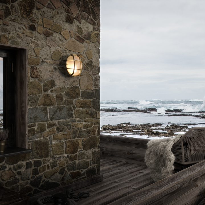 Polperro vegglampe utendørs IP64-Utebelysning vegg veggskjold-Nordlux-Messing-49021035-Lightup.no