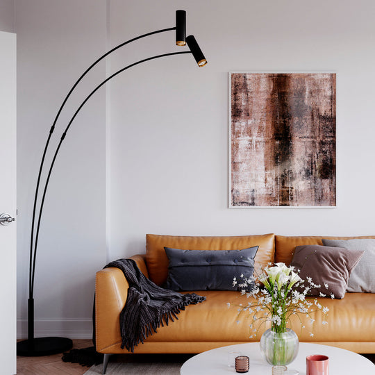 Puls gulvlampe 2 lys-Gulvlamper-By Rydens-Matt Svart-Brs-4100920-4002-Lightup.no