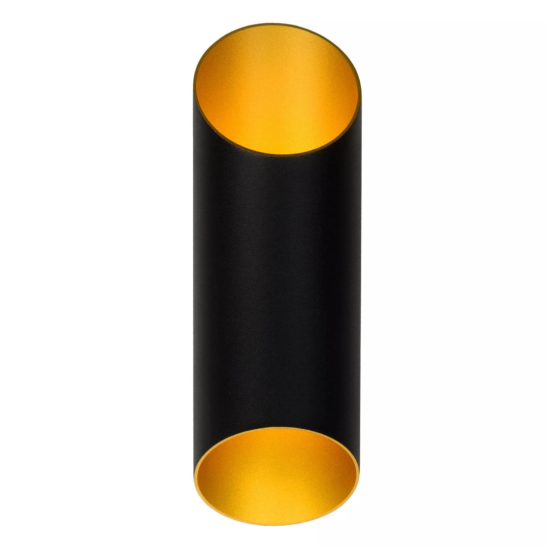 Quirijn vegglampe opp/ned innendørs - Svart/Matt gullfarget-Vegglamper-Lucide-Svart / Messing-LC09233/01/30-Lightup.no