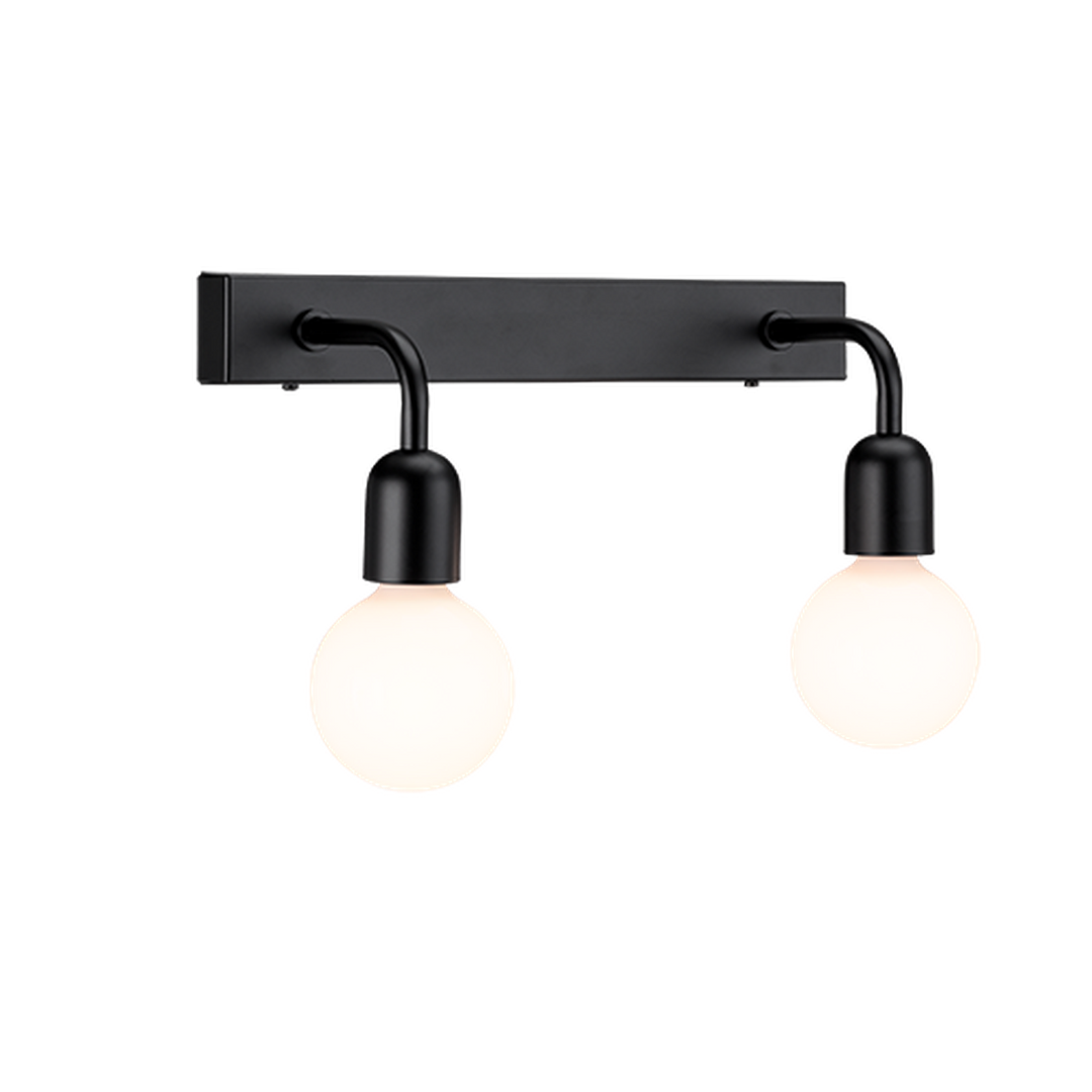 Regal dobbel vegglampe IP44 E27-Baderomsbelysning vegglamper-Belid-Svart-560607-Lightup.no