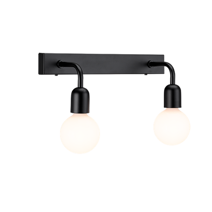 Regal dobbel vegglampe IP44 E27-Baderomsbelysning vegglamper-Belid-Svart-560607-Lightup.no