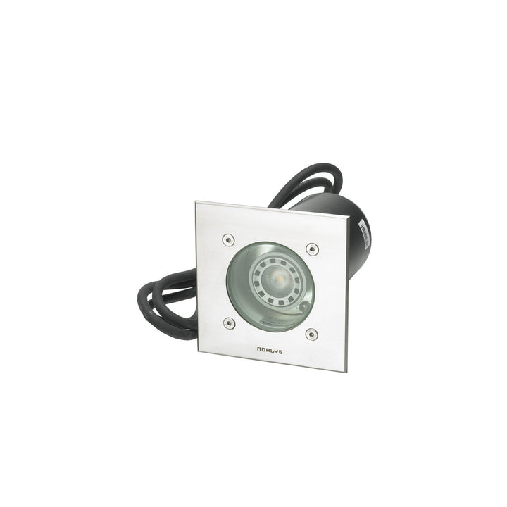 Rena 1551 uplight firkantet IP68 5,5W-Utebelysning uplight-Norlys-Stål/Klart glass-3185505-Lightup.no