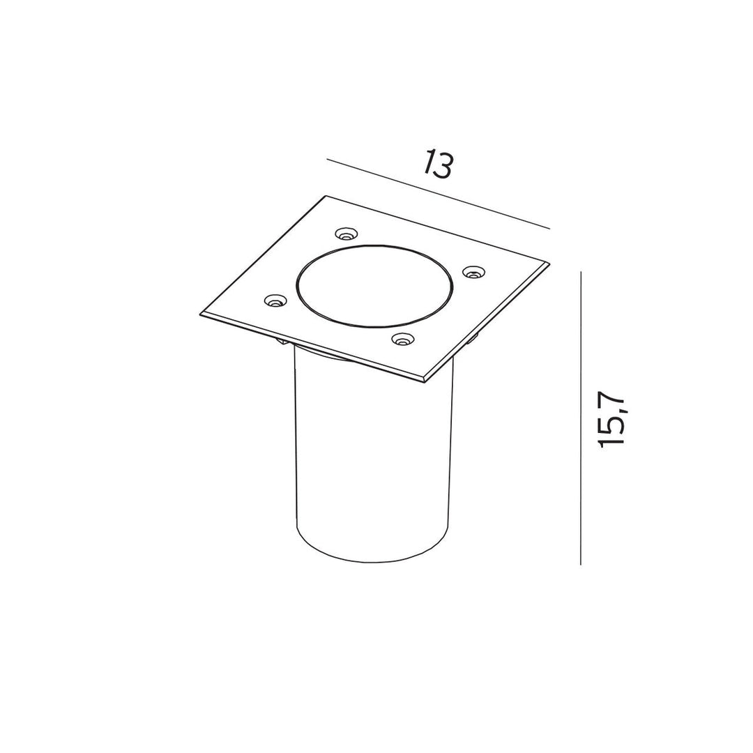Rena 1551 uplight firkantet IP68 5,5W-Utebelysning uplight-Norlys-Stål/Klart glass-3185505-Lightup.no