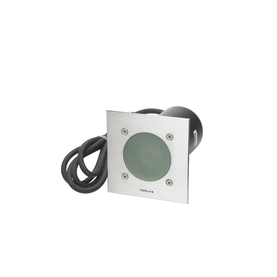 Rena 1555 uplight firkantet IP68 5,5W-Utebelysning uplight-Norlys-Stål / Frostet glass-3120032-Lightup.no