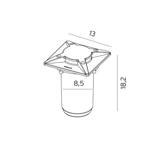 Rena 1633 uplight firkantet IP68 5,5W-Utebelysning uplight-Norlys-Svart-3110086-Lightup.no