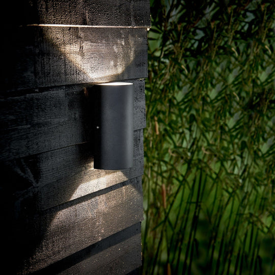 Rold round vegglampe utendørs opp/ned IP54 2x5W-Utebelysning vegg opp og ned-Nordlux-Svart-84141003-Lightup.no