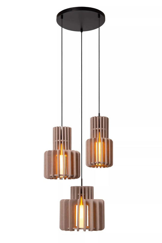 Rollo takpendel 3-lys-Takpendler-Lucide-Taupe-LC45491/13/41-Lightup.no