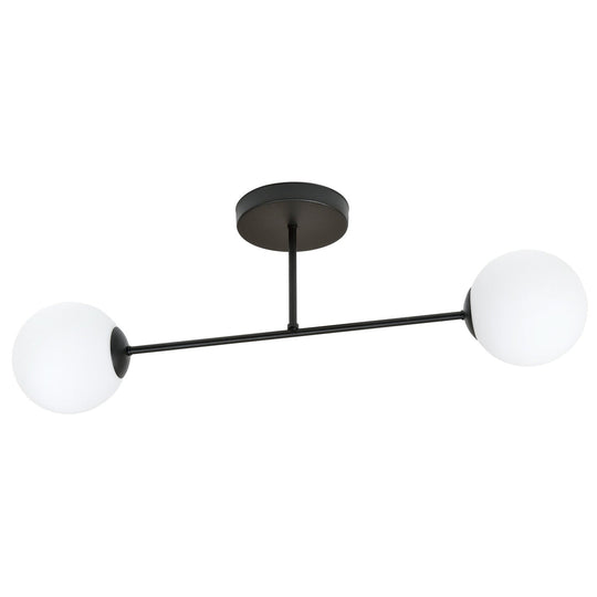 Roma taklampe 2-lys - Svart/Opal-Taklamper-Emibig-Svart / Opal-1232/2-Lightup.no