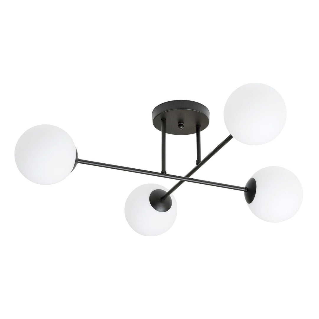 Roma taklampe 4-lys - Svart/Opal-Taklamper-Emibig-Svart / Opal-1232/4-Lightup.no