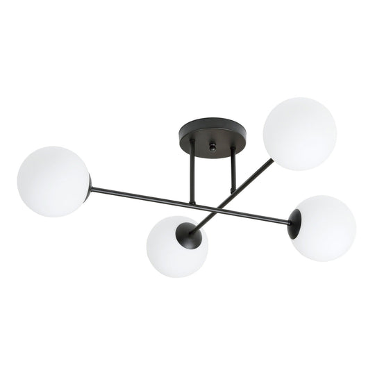 Roma taklampe 4-lys - Svart/Opal-Taklamper-Emibig-Svart / Opal-1232/4-Lightup.no