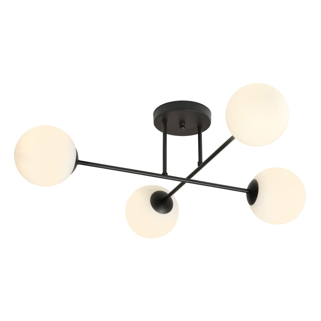 Roma taklampe 4-lys - Svart/Opal-Taklamper-Emibig-Svart / Opal-1232/4-Lightup.no