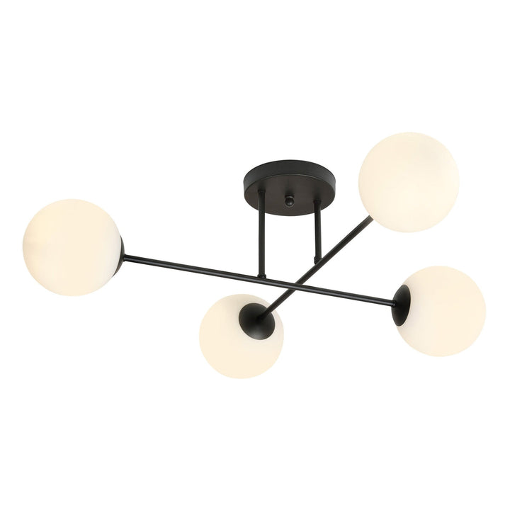 Roma taklampe 4-lys - Svart/Opal-Taklamper-Emibig-Svart / Opal-1232/4-Lightup.no