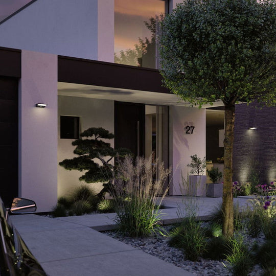 Ronas vegglampe utendørs 3,4W 3000 Kelvin m/bevegelses sensor - Solcelle-Utebelysning vegg opp og ned-Paulmann-Mørk grå-Pl-94335-Lightup.no