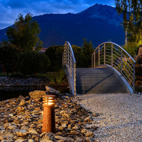 Rusty rund pullert 40 cm IP55-Utebelysning pullert-Slv-Rust-slv-229020-Lightup.no