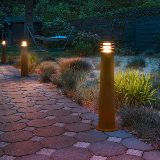 Rusty rund pullert 70 cm IP55-Utebelysning pullert-Slv-Rust-slv-229021-Lightup.no